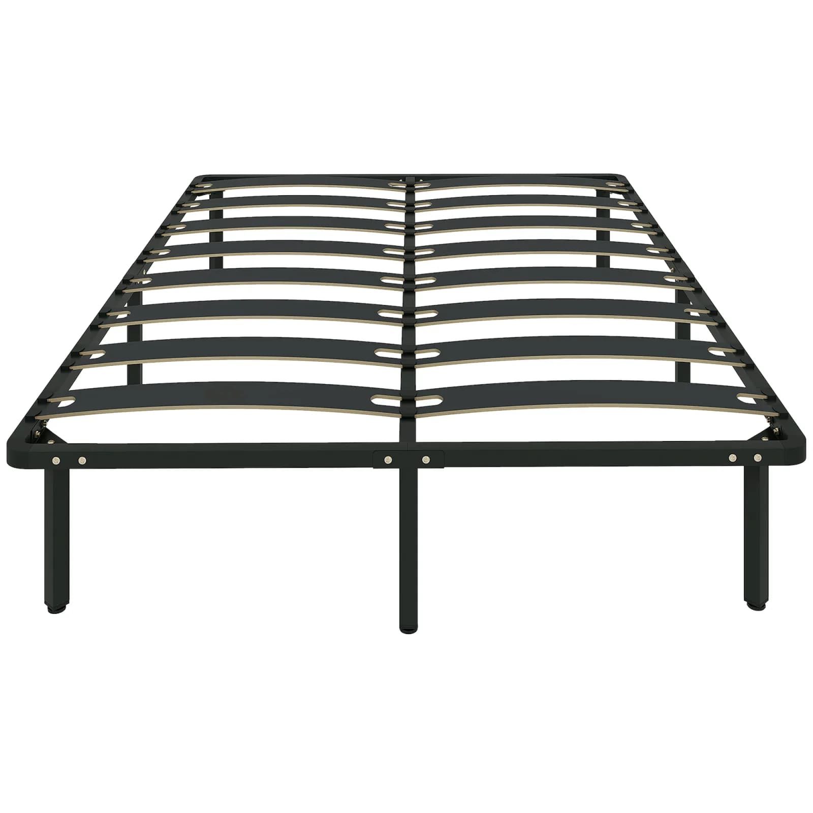Cadre de lit HOMCOM 140 x 190 cm à lattes – Noir