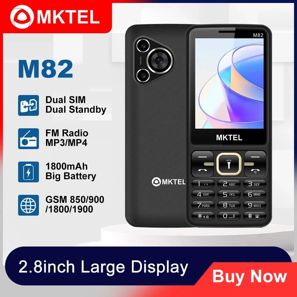 Téléphone à grosses touches MKTEL M82, double SIM