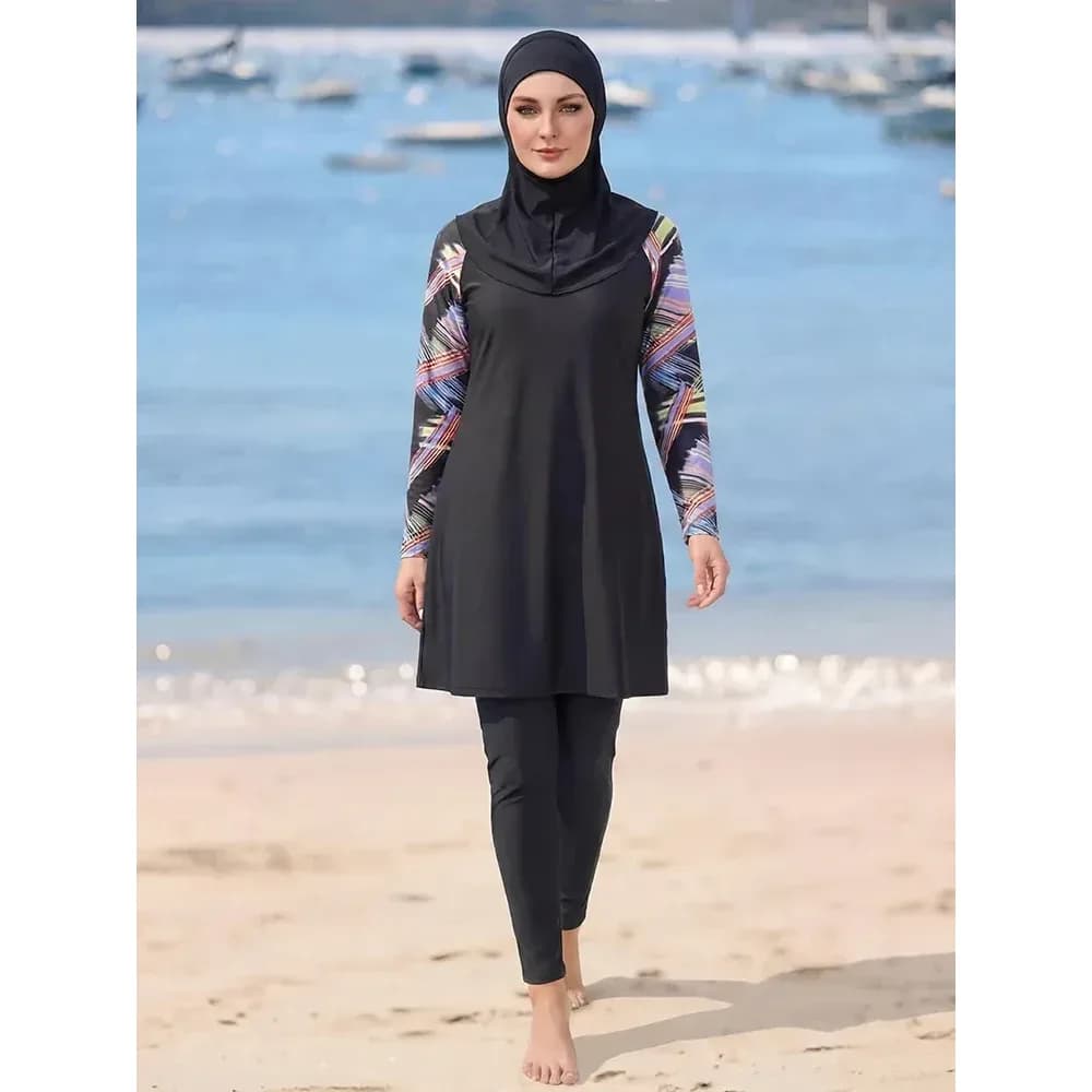Lot de 3 burkinis anti-UV à manches longues
