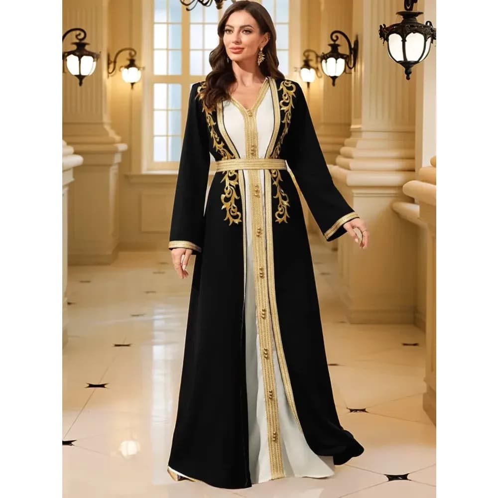 Caftan marocain brodé or pour femme