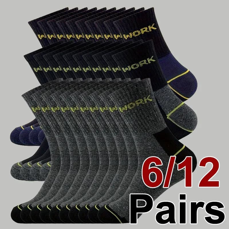 6/12 paires de chaussettes à Tube moyen anti-odeur pour hommes d'affaires de haute qualité absorbant la sueur respirant toutes saisons chaussettes de sport et de loisirs
