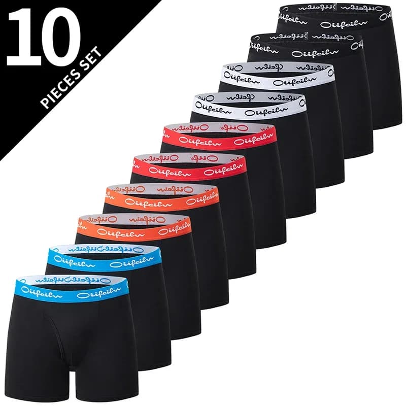 5/10 Pack multi-tailles adolescents à adultes hommes Boyshort loisirs sport Joker taille élastique longue sous-vêtements masculins peuvent être Parent-ch