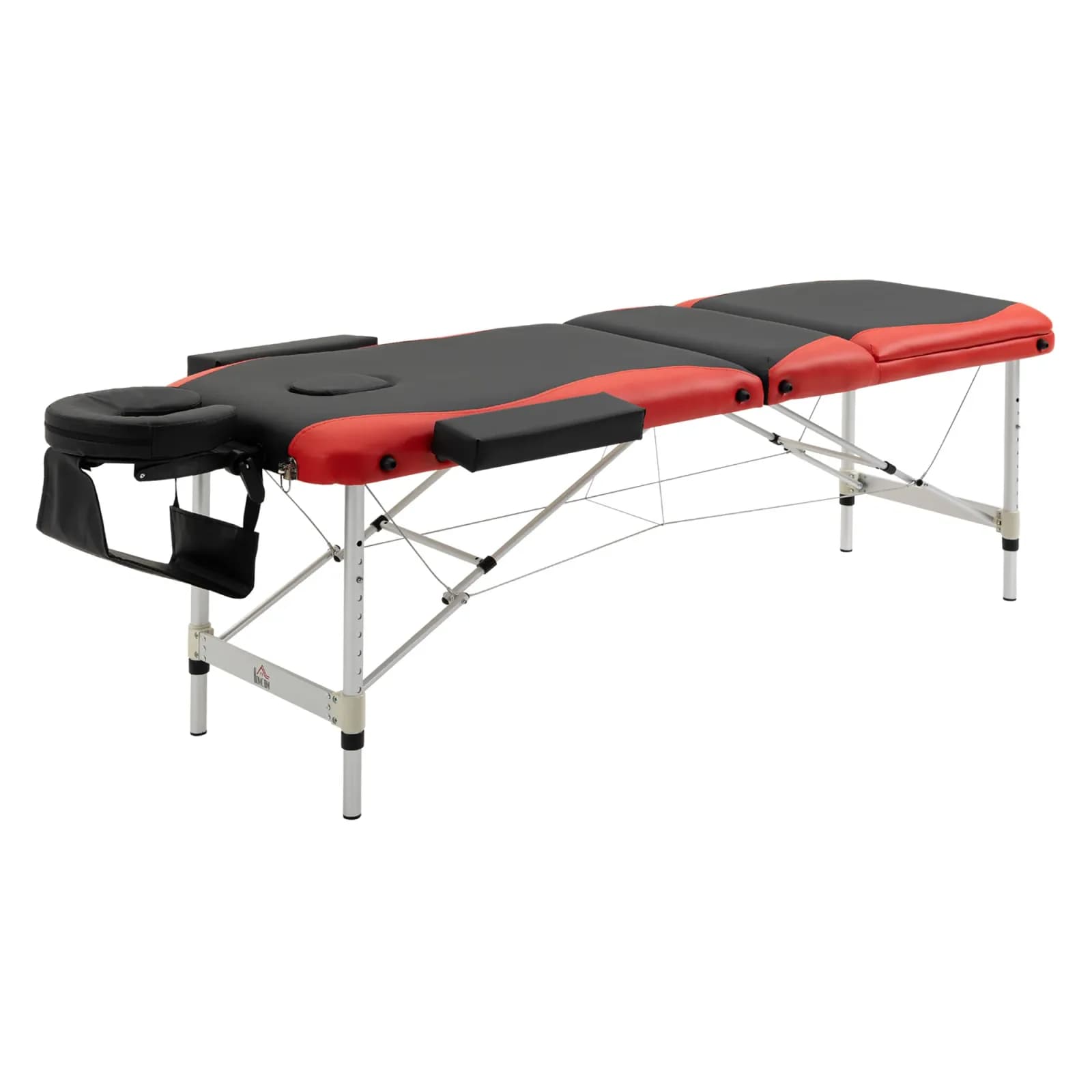 Homcom Table de massage pliante et portable 215X81X61-84 cm Table réglable en hauteur avec appui-tête et accoudoirs