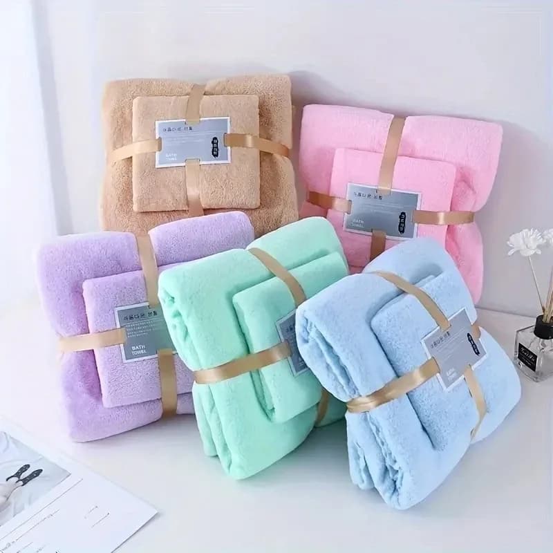 Ensemble de serviettes de bain en velours pour adultes, super doux, absorbant 402, lieux à séchage rapide, utilisation dans les hôtels et spa, 2 pièces