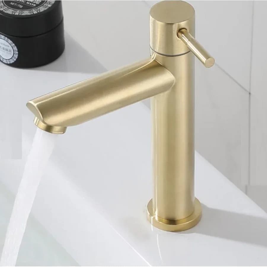 Robinet en acier inoxydable SUS 304 HOBasin, robinet de bassin duo, Torneira Banheiro, or brossé vintage