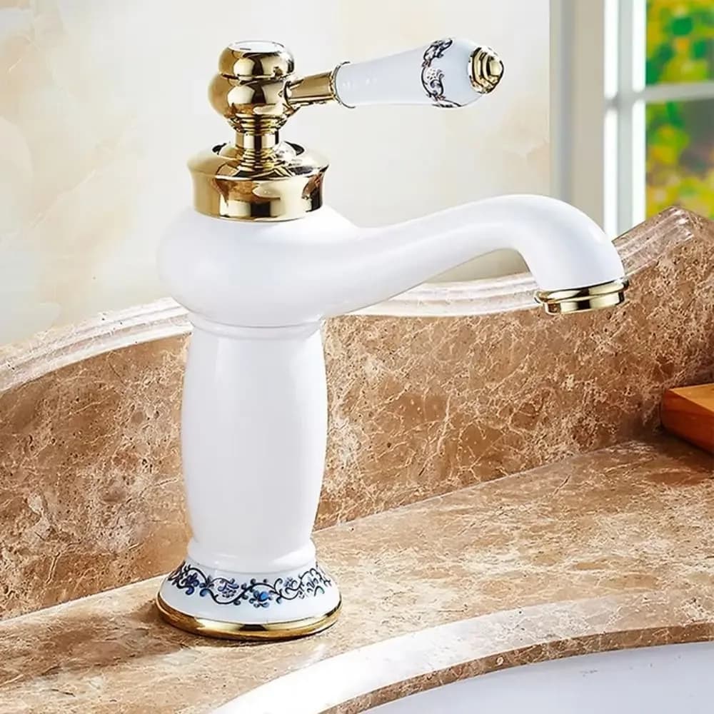Robinet de salle de bain vintage type théière, haute pression, résistant à la corrosion, en laiton, pour lavabo, cuivre, luxe léger