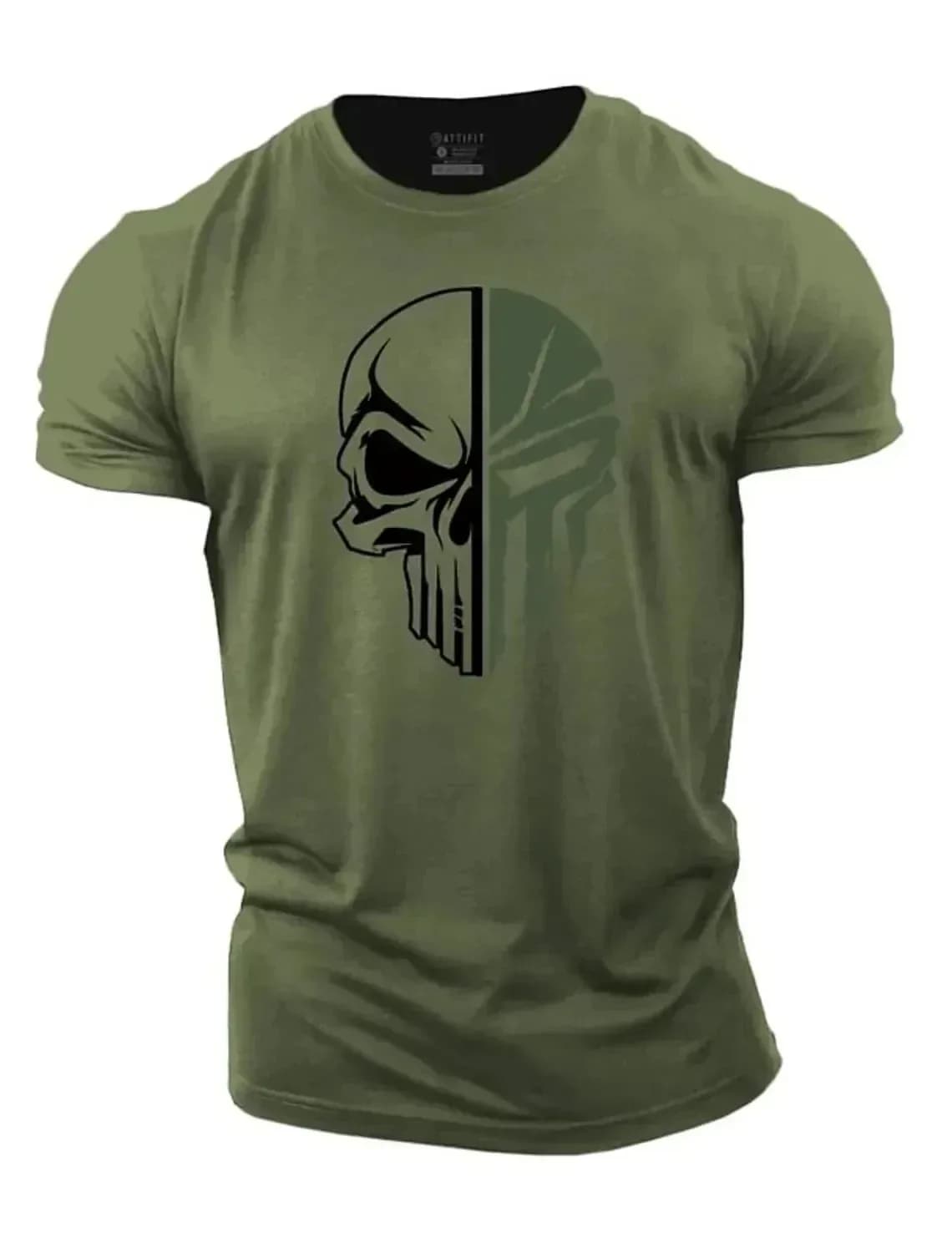 T-shirt 3D pour homme, imprimé « Military Skull », coupe oversize, t-shirt de sport à manches courtes, vêtements de sport pour homme, haut de sport, t-shirts
