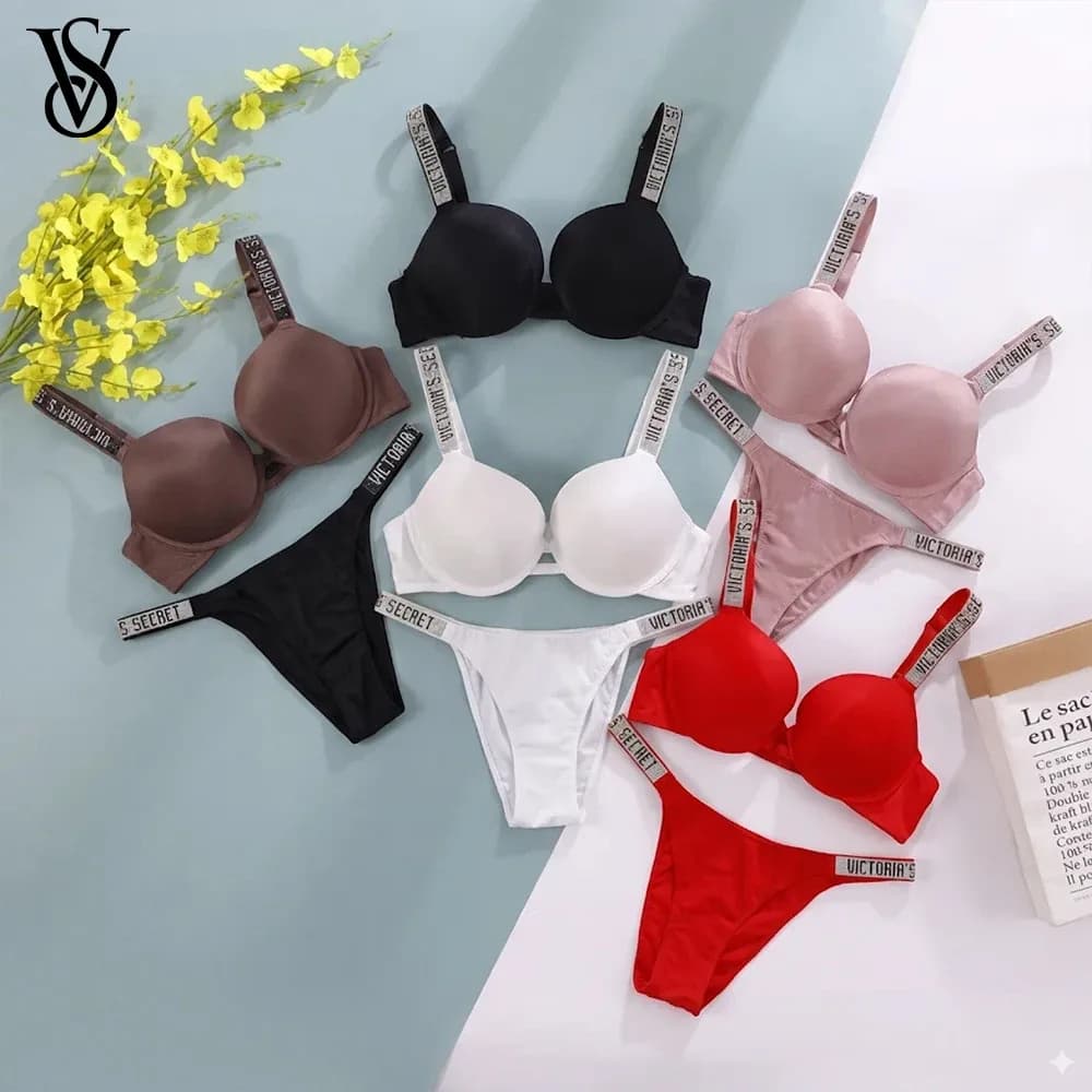 Ensemble de lingerie sexy pour femmes, respirant, doux, polyvalent, lingerie sexy en V, ensemble soutien-gorge et culotte push-up classique