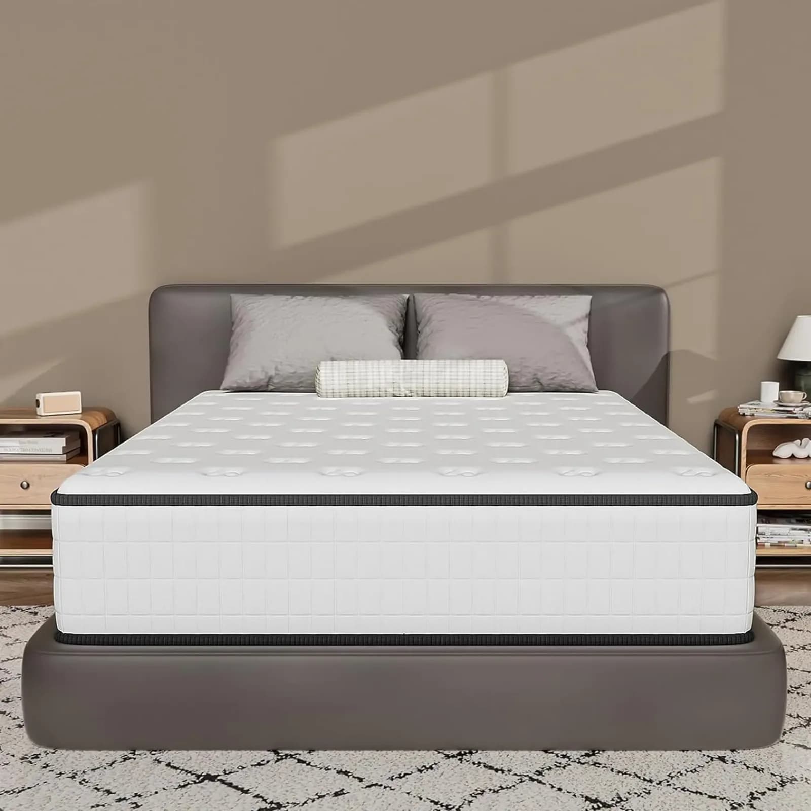Matelas en mousse à mémoire de forme Dewinner, haute densité, fermeté moyenne, hypoallergénique, isolant thermique, 7 zones, réversible avec deux faces utilisables