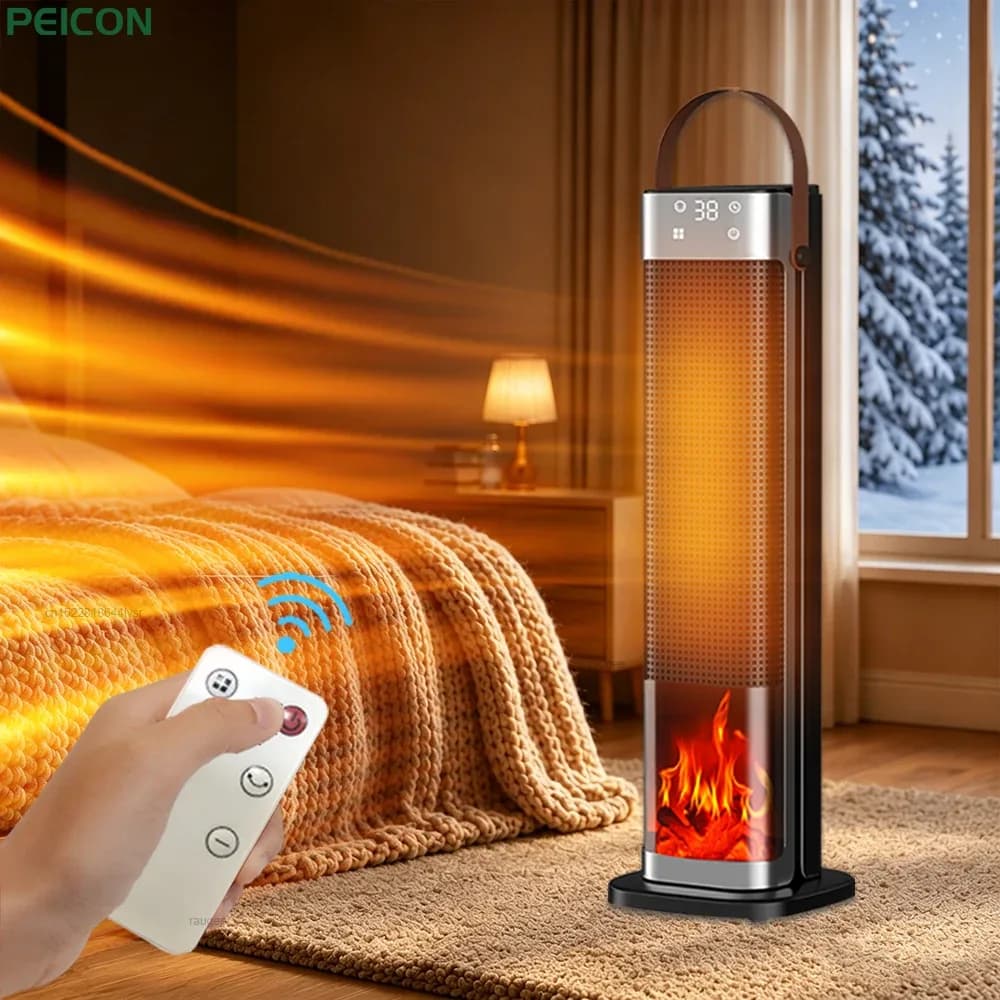 Radiateur électrique 2000W, ventilateur chauffant portable, radiateur à éléments chauffants PTC, radiateur électrique pour la maison, souffleur d'air chaud, chauffe-eau électrique avec télécommande.