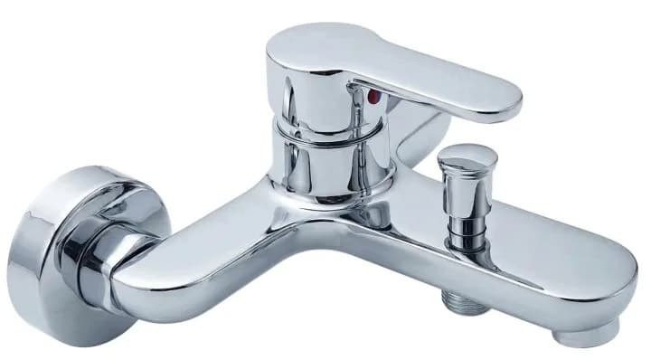 Mitigeur de baignoire mural monocommande avec bec et inverseur, chrome ou noir
