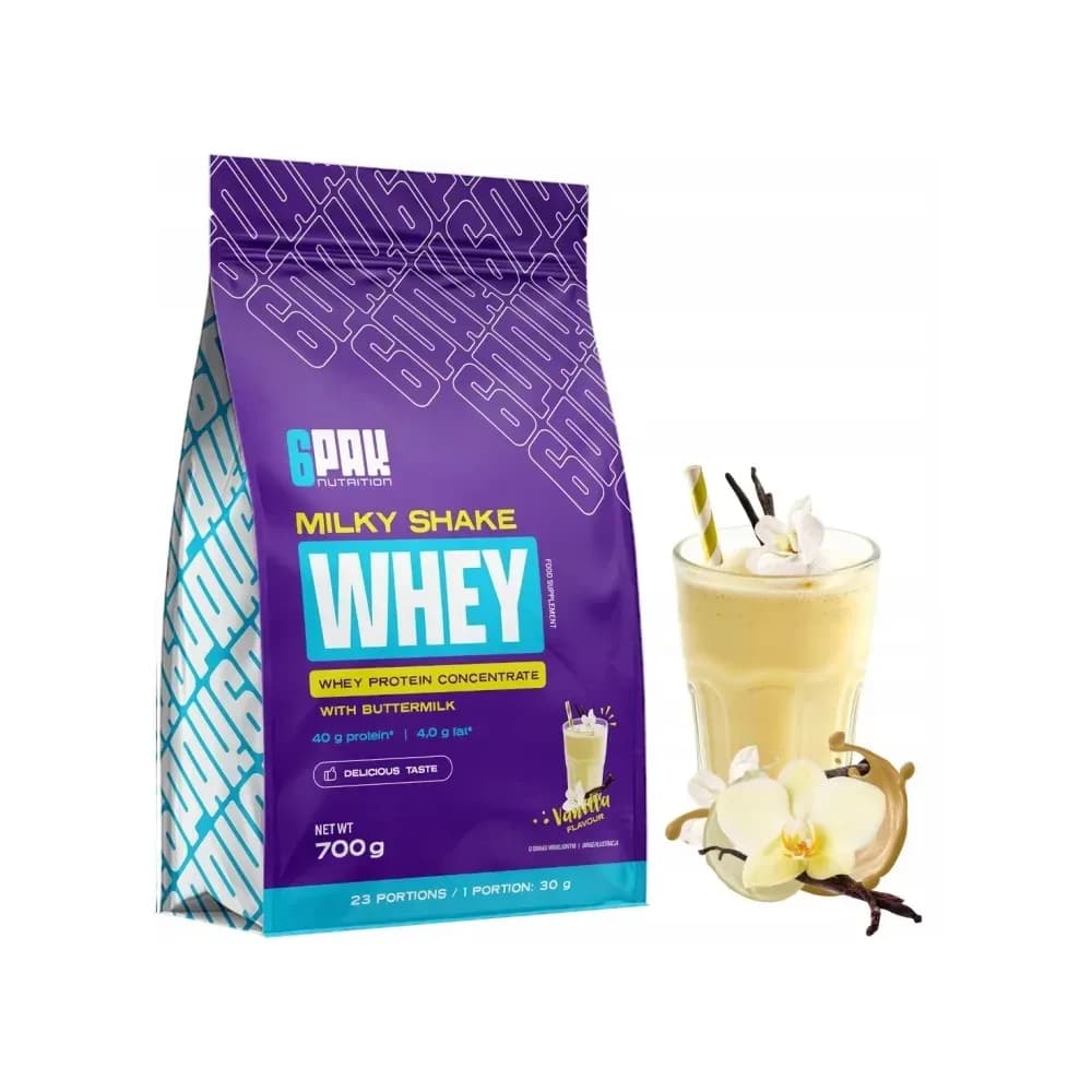 6PAK Nutrition Protéine de lactosérum (WPC) 700 g, saveur vanille