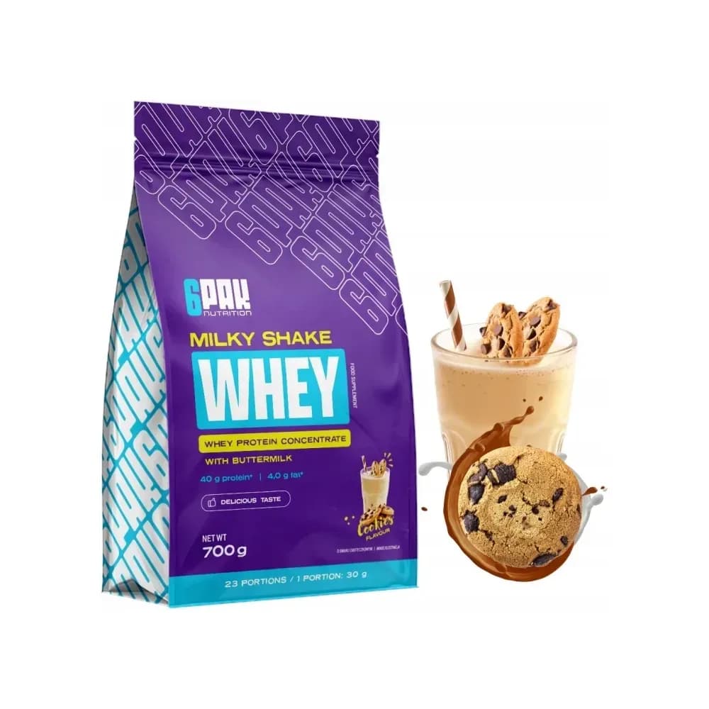 6PAK Nutrition Protéine de lactosérum (WPC) 700 g, saveur cookie