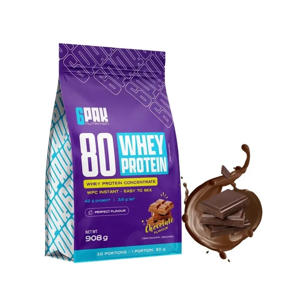 6PAK Nutrition Protéine de lactosérum (WPC) 908 g, saveur chocolat