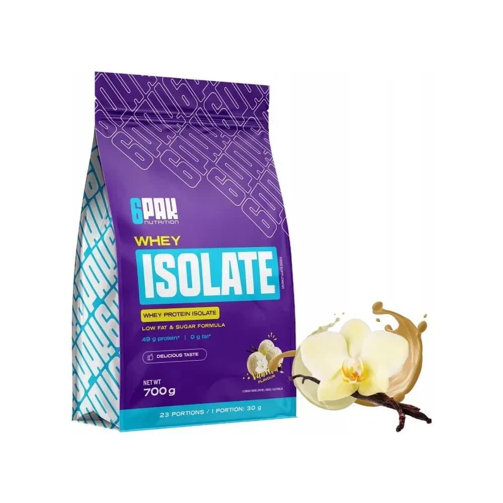 6PAK Nutrition Isolat de protéine de lactosérum (WPI) 700 g, saveur vanille