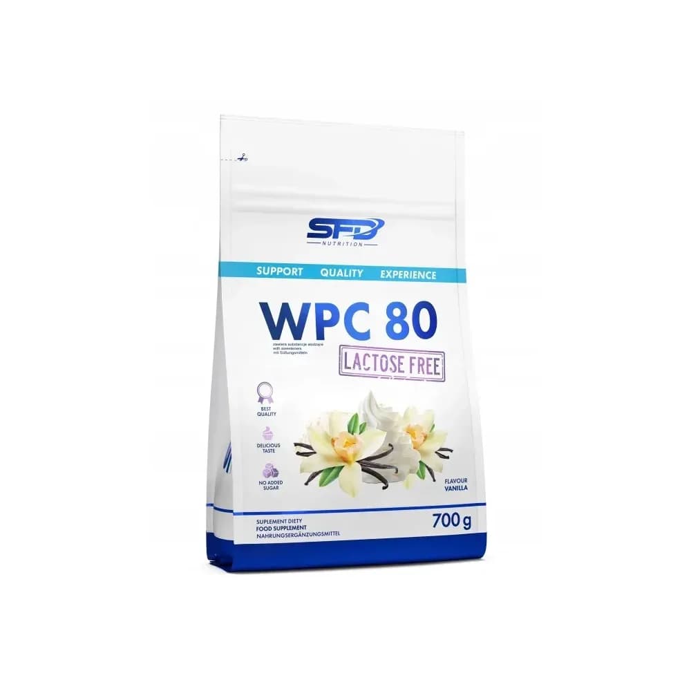 SFD Protéine de lactosérum (WPC) 700 g, saveur vanille – SFD WPC 80 BEZ LAKTOZY 700 G BIAŁKO PROTEIN M