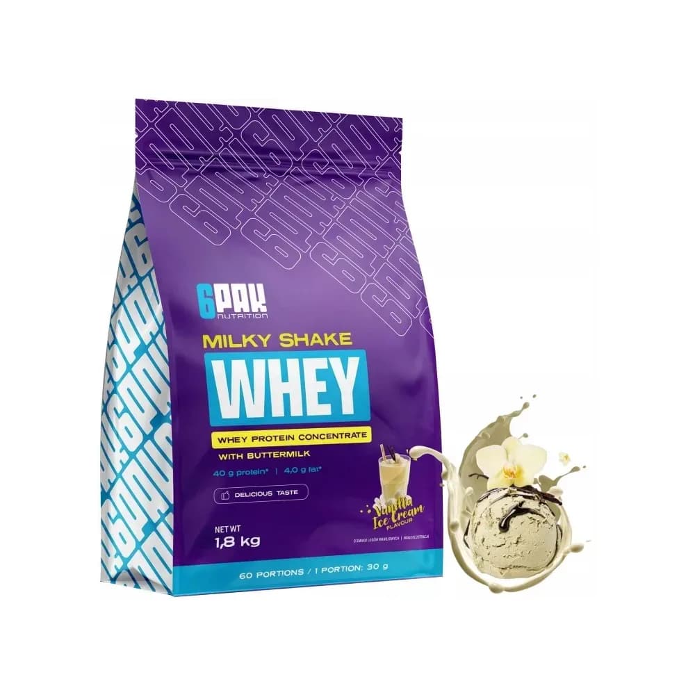 6PAK Nutrition Protéine de lactosérum (WPC) 1,8 kg, saveur crème