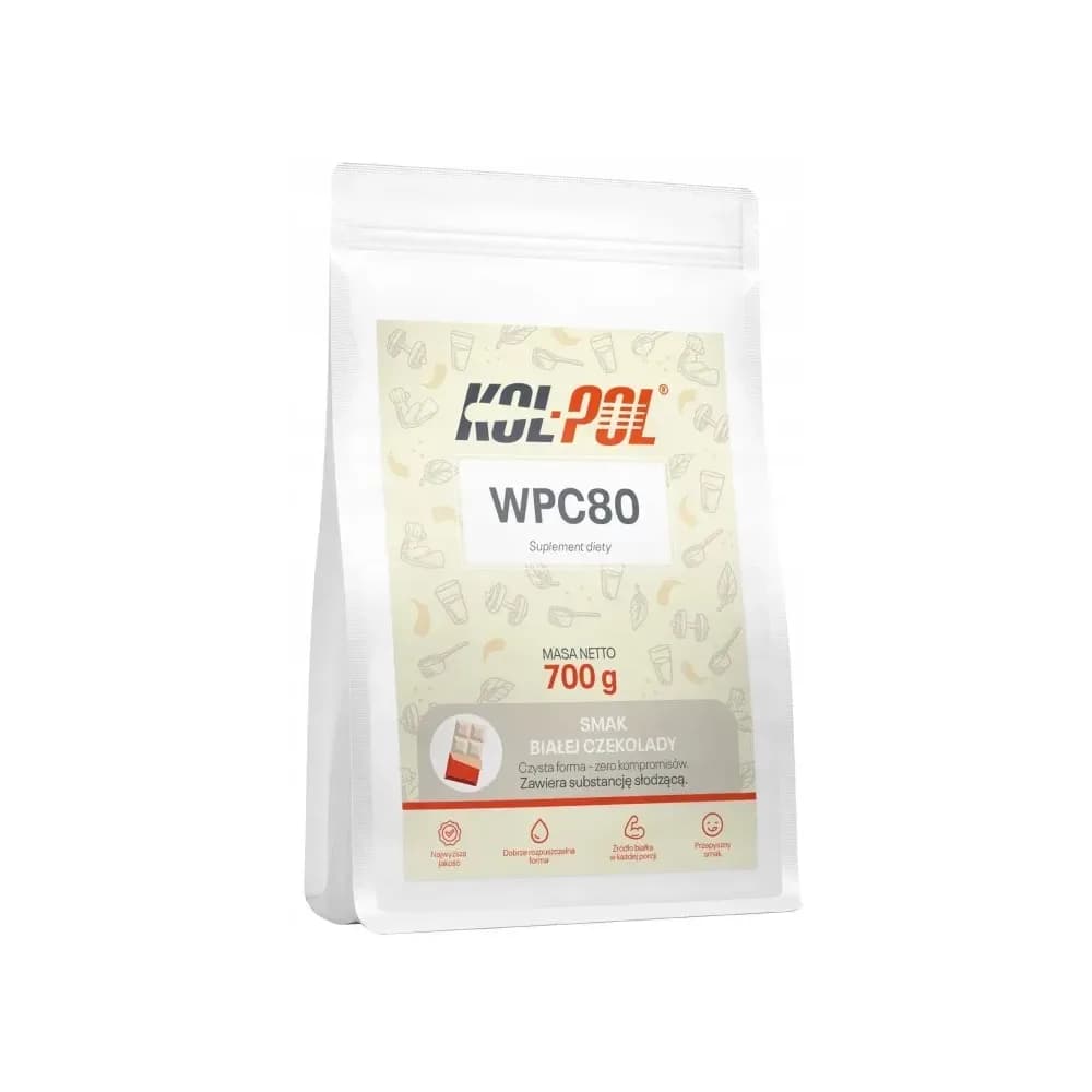 Kol-pol Protéine de lactosérum (WPC) 700 g, saveur chocolat blanc