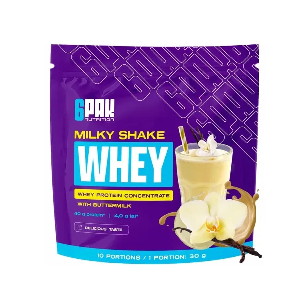 6PAK Nutrition Protéine de lactosérum (WPC) 300 g, saveur vanille