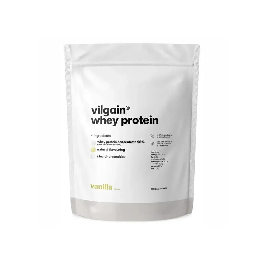 Vilgain Protéine de lactosérum (WPC) 1 kg, saveur vanille-stévia