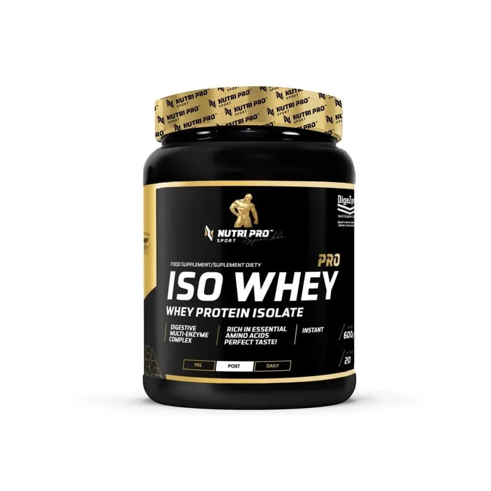 Nutri Pro Sport Iso Whey PRO 600 g, isolat de protéine de lactosérum, saveur fraise