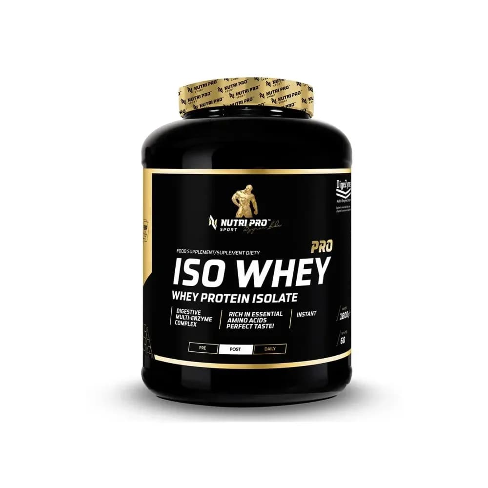 Nutri Pro Sport Iso Whey PRO 1,8 kg, isolat de protéine de lactosérum, saveur cookie