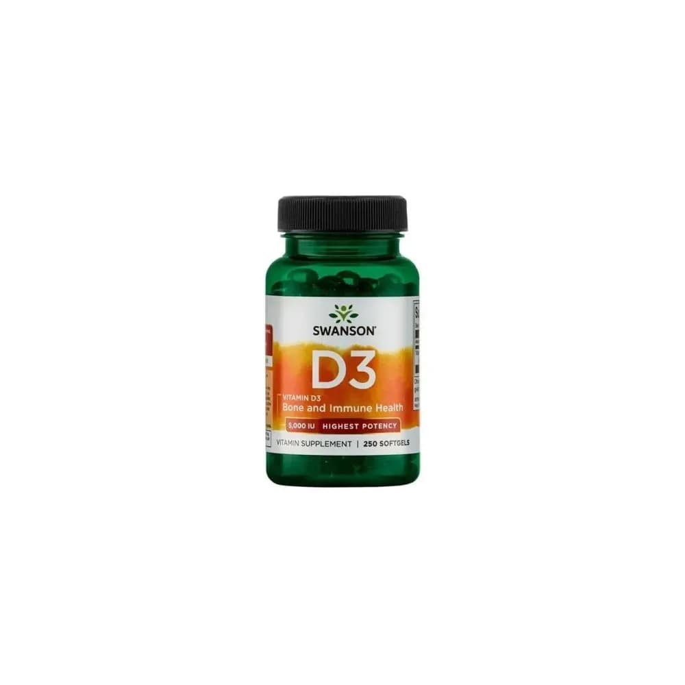 Swanson Vitamine D-3 5000IU Highest Potency 250 capsules molles