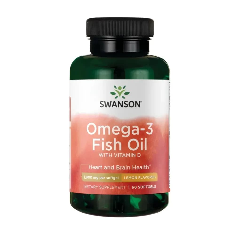 Swanson Omega-3 Fish Oil W/D 1000mg Lmn 60 capsules molles