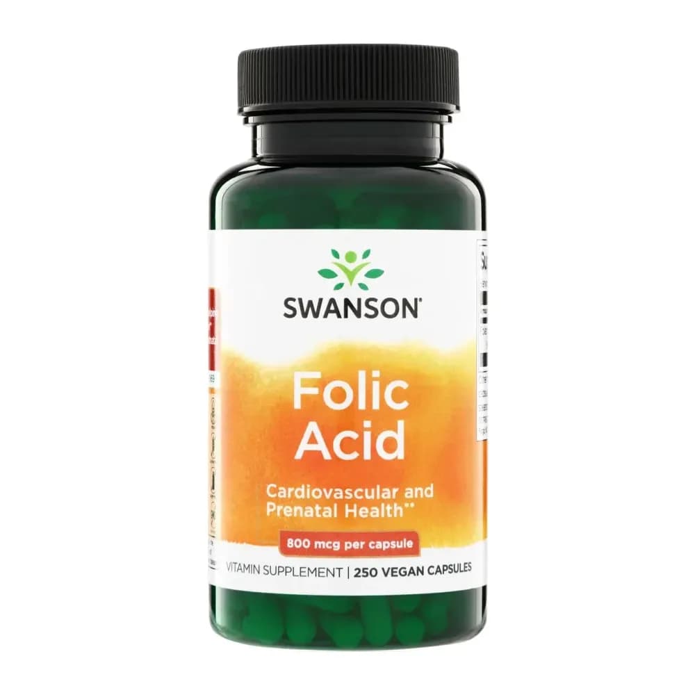 Swanson Folic Acid 800mcg (1335mcg dfe) 250 gélules