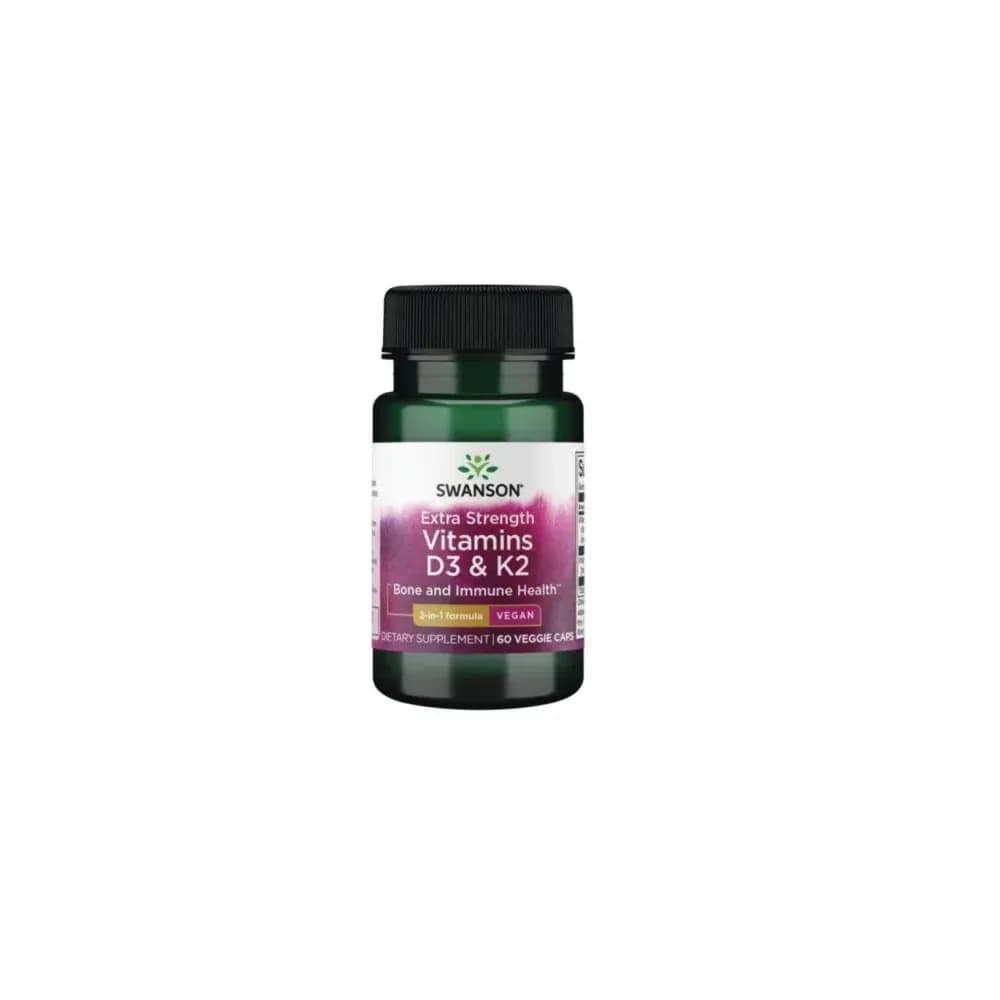 Swanson Vitamine D3 & K2 5000 IU & 100 mcg 60 gélules végétales