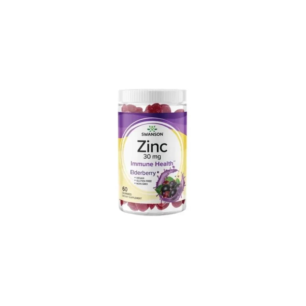 Swanson Zinc 30mg Elderberry 60 gommes