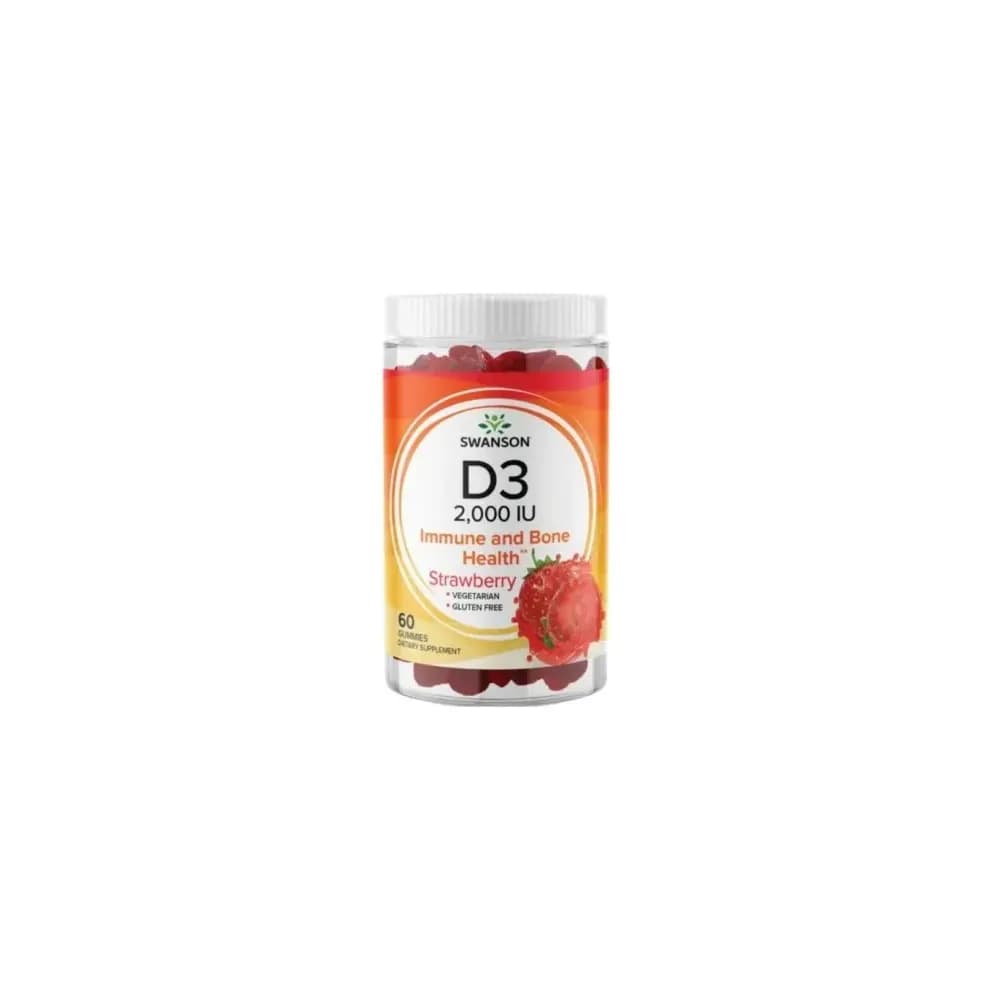 Swanson Vitamine D3 2000 IU Strawberry 60 gommes