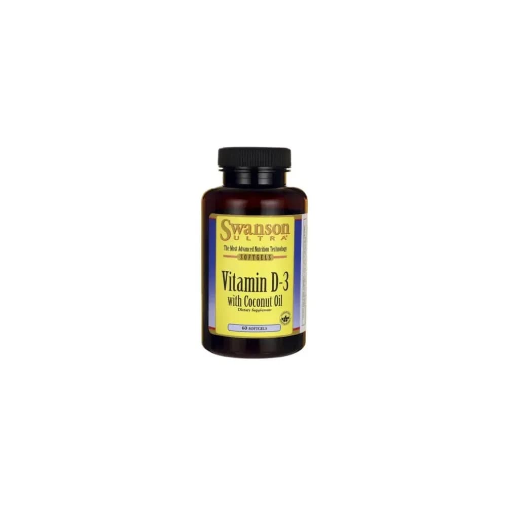 Swanson Vitamine D-3 with Coconut Oil 60 capsules molles
