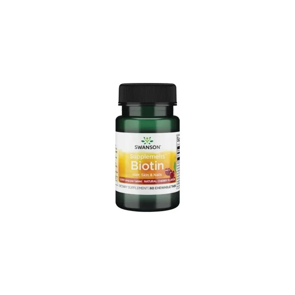 Swanson Biotin 5000 mcg 60 comprimés Cherry