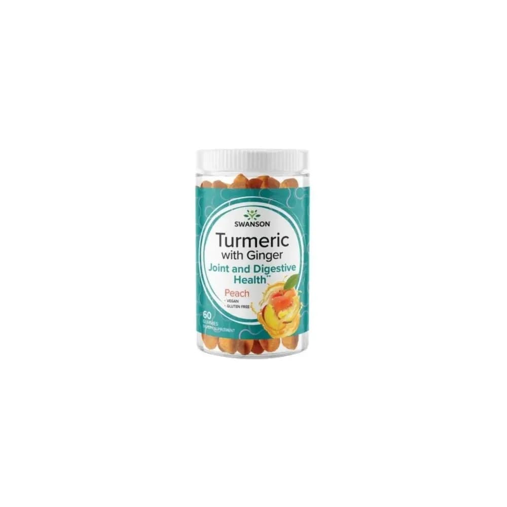 Swanson Turmeric with Giner Peach 60 gommes