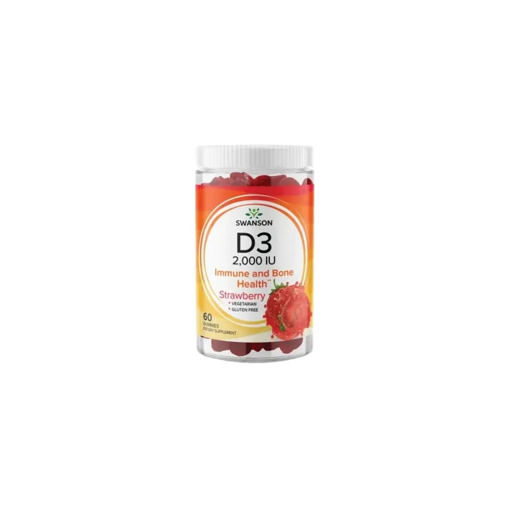 Swanson Vitamine D3 2000 IU 60 gommes Strawberry
