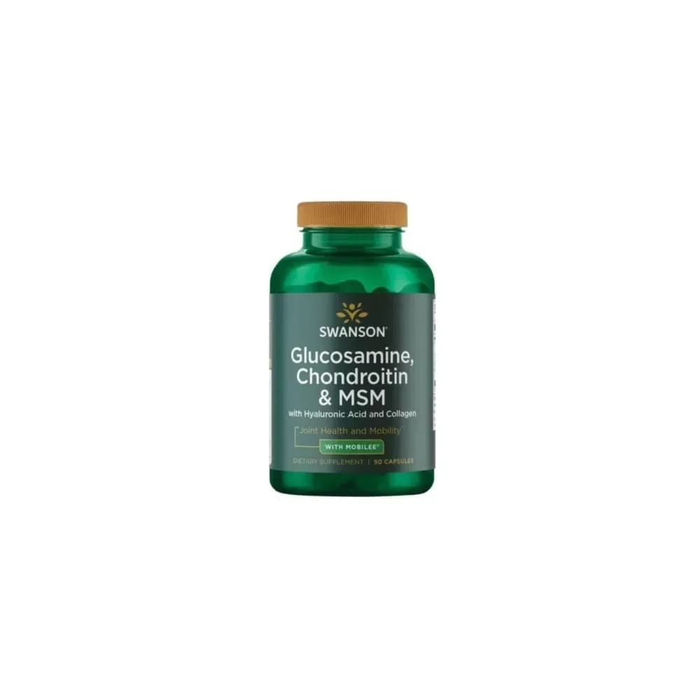 Swanson Glucosamine, Chondroitin & MSM with Hyaluronic Acid and Collagen 90 gélules