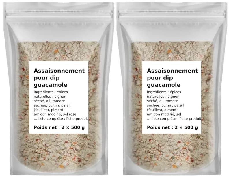 Assaisonnement pour dip guacamole 1 kg