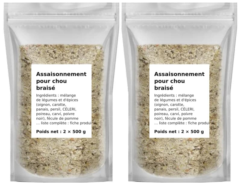 Assaisonnement pour chou braisé 1 kg