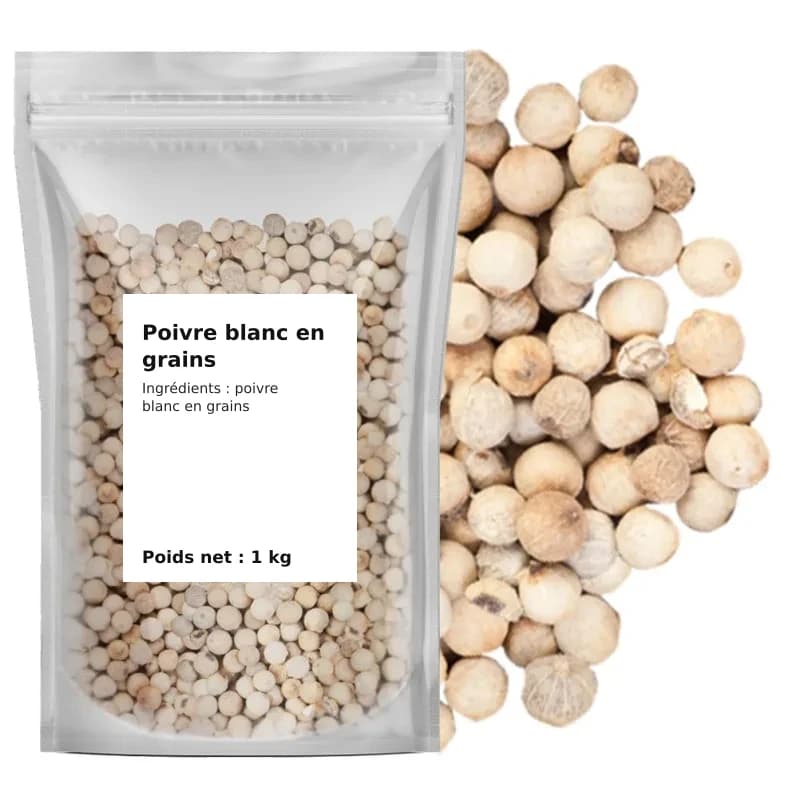 Poivre blanc en grains 1 kg