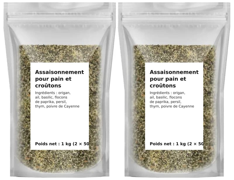 Assaisonnement pour pain et croûtons 1 kg