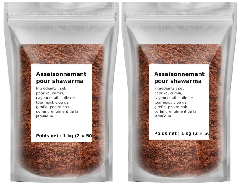 Assaisonnement pour shawarma 1 kg