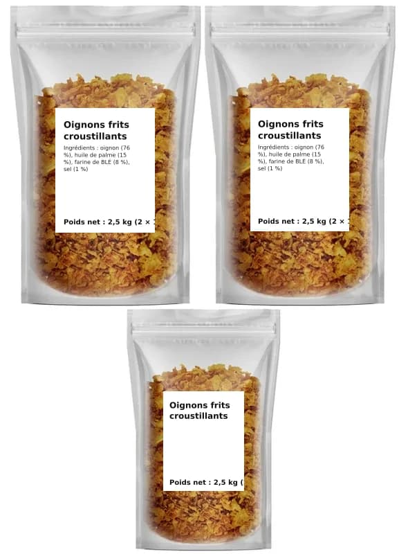 Oignons frits croustillants 2,5 kg