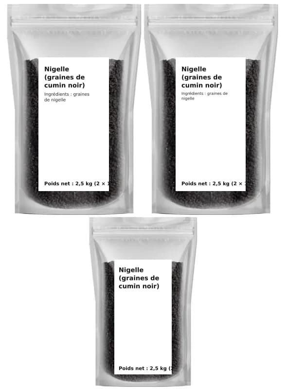 Nigelle (graines de cumin noir) 2,5 kg