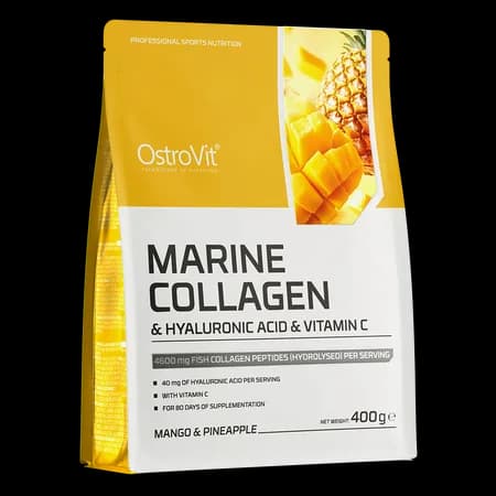 OstroVit Collagène marin + Acide hyaluronique + Vitamine C 400 g - saveur mangue-ananas