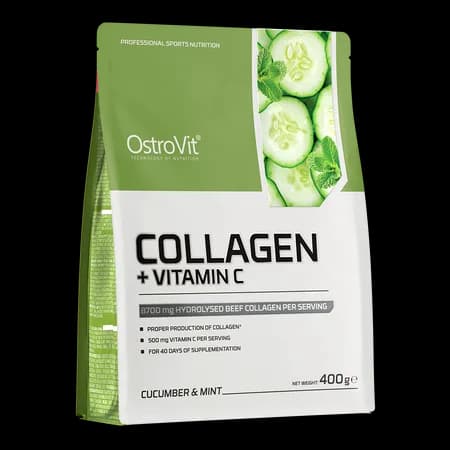 OstroVit Collagène + Vitamine C 400 g - saveur concombre-menthe