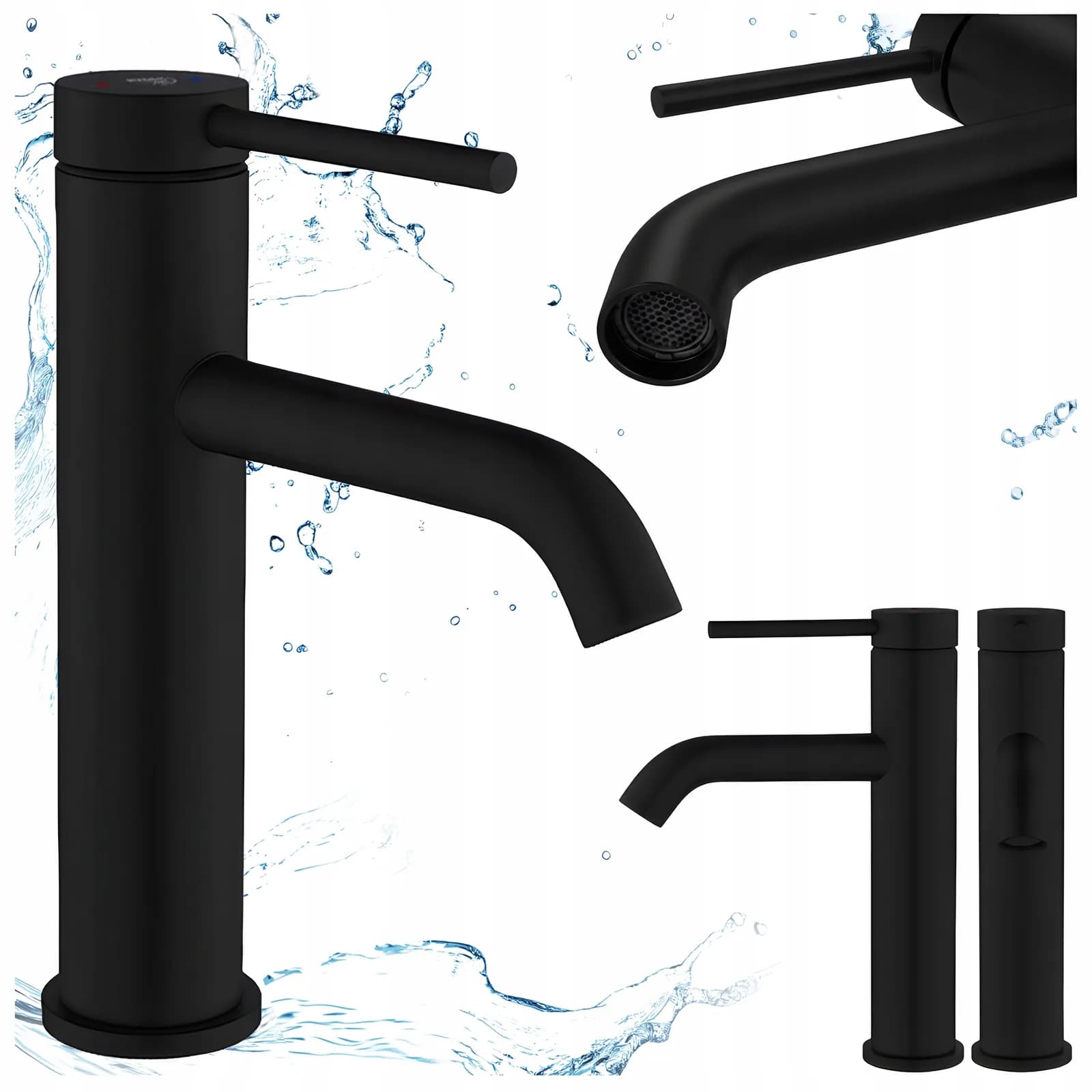 Mitigeur de lavabo bas pour vasque à poser Loki noir