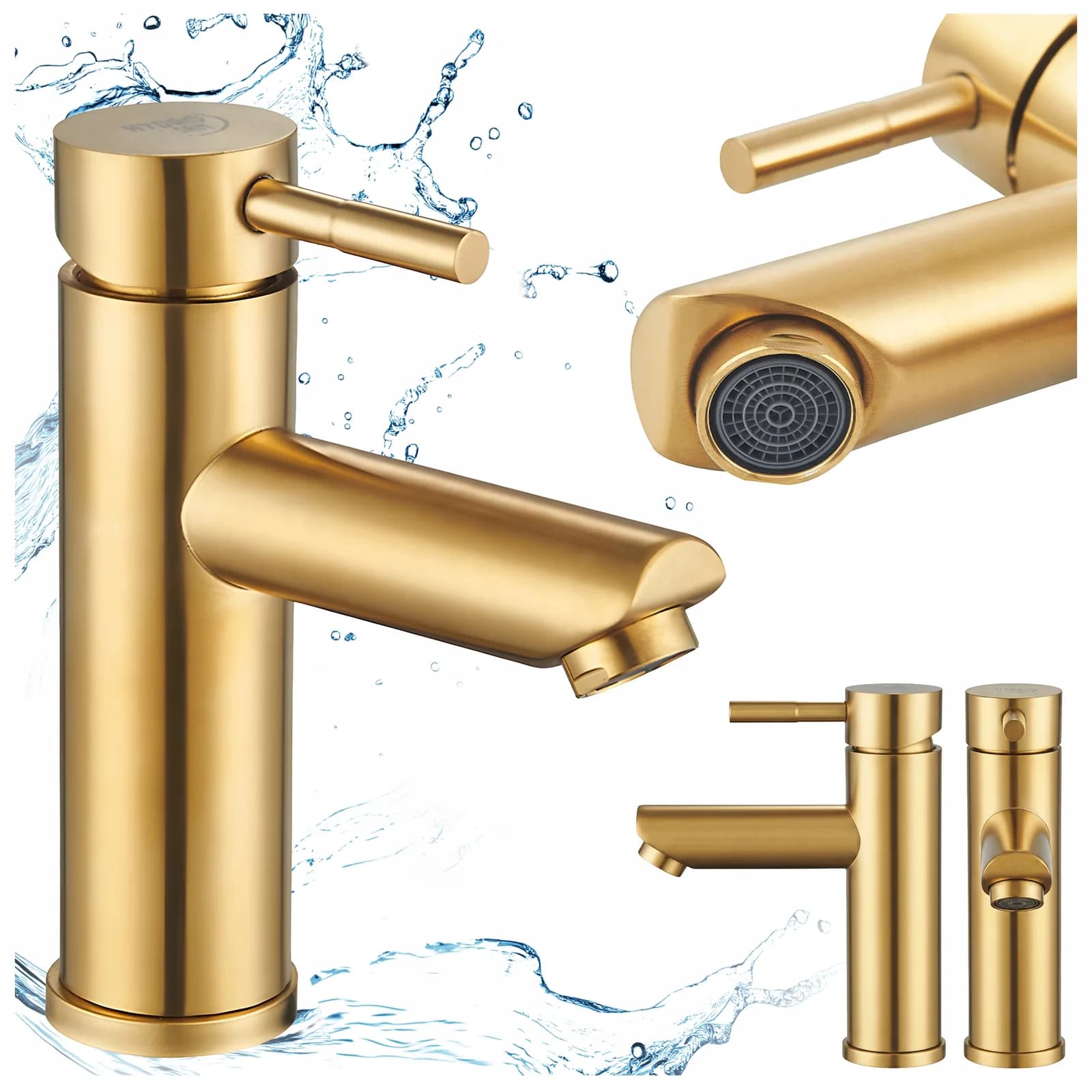 Mitigeur de lavabo bas pour vasque à poser Arley doré