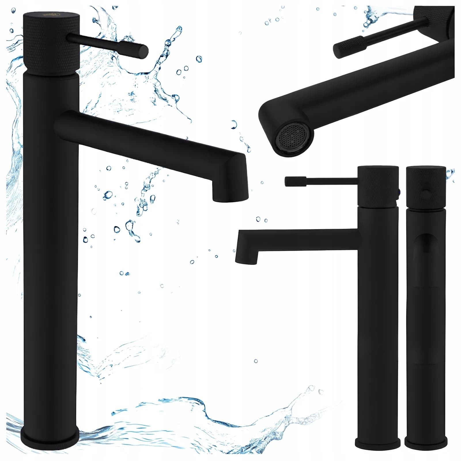 Mitigeur de lavabo haut pour vasque à poser Bona noir