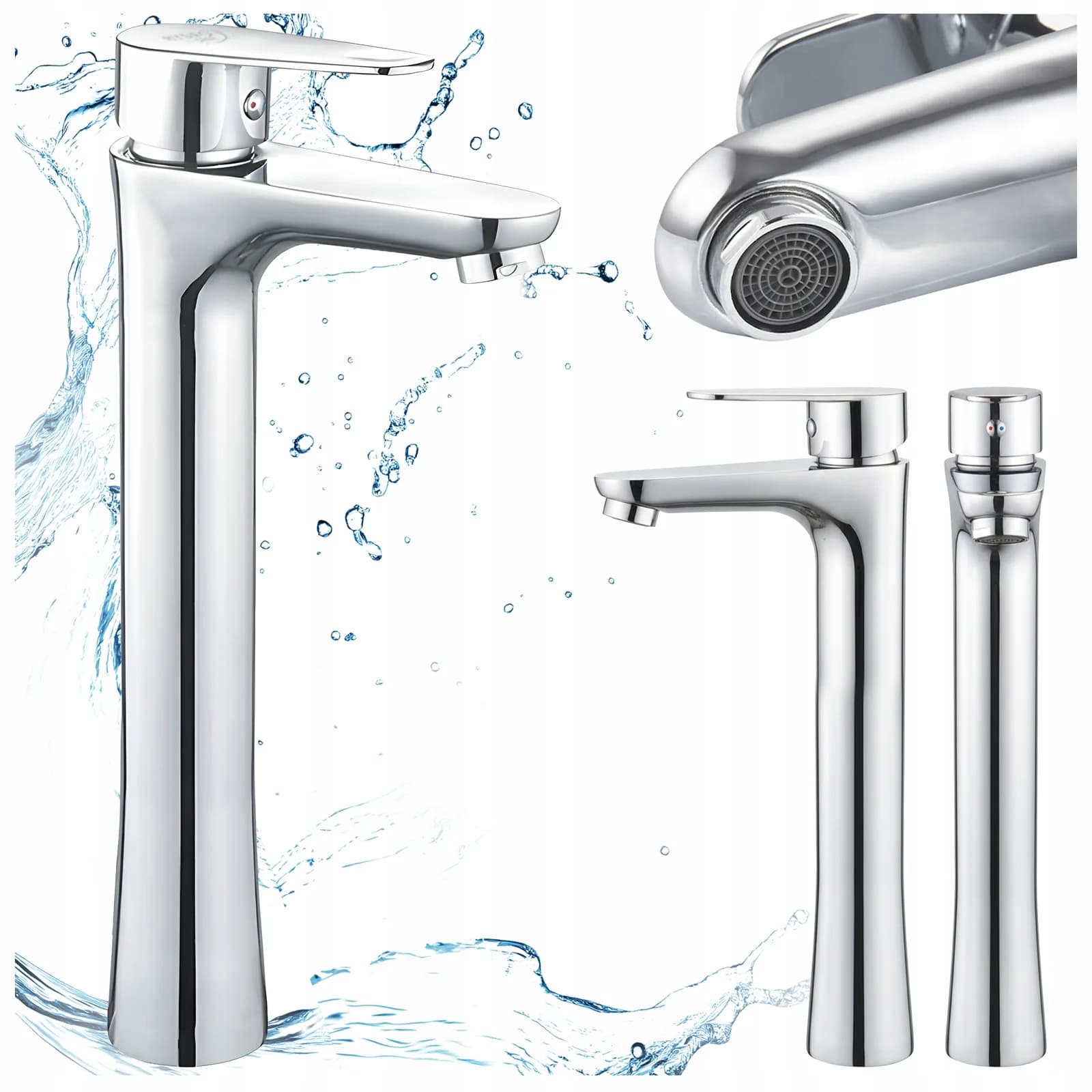 Mitigeur de lavabo pour vasque à poser avec aérateur Akron chromé